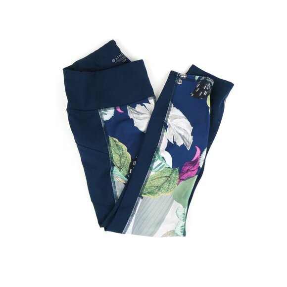 Athleta Blue Floral Print Tight XSP - Picture 3 of 11
